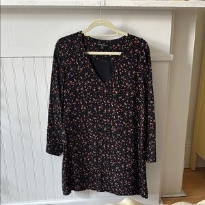 Madewell x Sezane Floral Black Dress